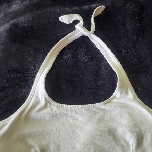MOTHERHOOD White Maternity Halter Top, Tie Back, Size Small. Cotton & Spandex - Picture 7 of 8